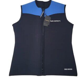 Lemorecn Diving Vest Wetsuit Top Vest Neoprene 3mm Zipper Black Blue XXL